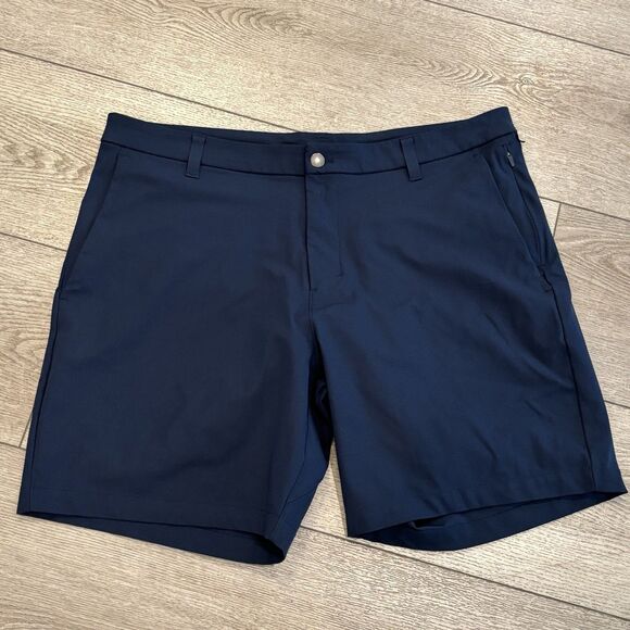 Lululemon Commission Shorts Mens 38 Blue 8” Inseam Casual Golf Activewear Preppy - Picture 1 of 7